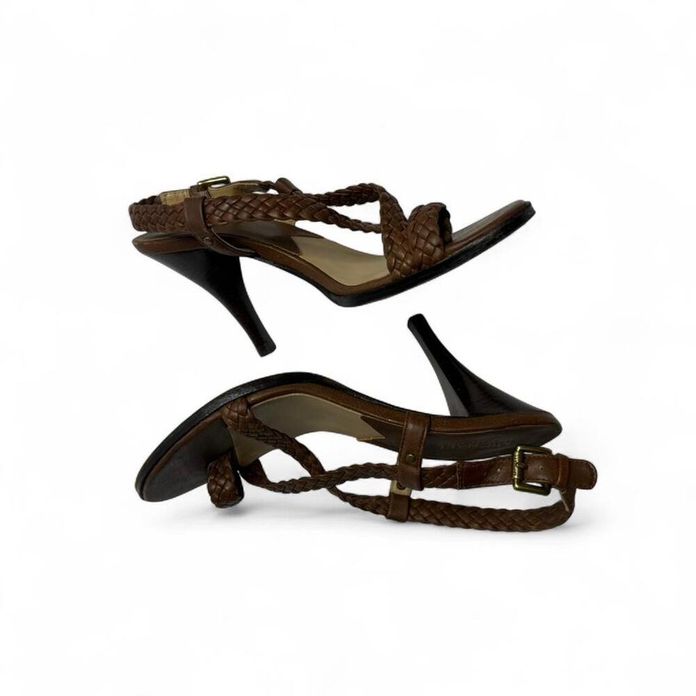 Michael Kors Vintage Brown Leather 4” heels Perfect GoingOut Casual Heels size 7 - Picture 5 of 8